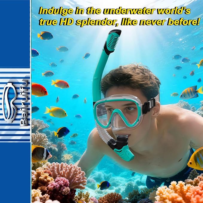 Bairuifu 2-Pack Snorkel Gear for Adults | Enhanced Anti-Fog & Anti-Leak - Image 3