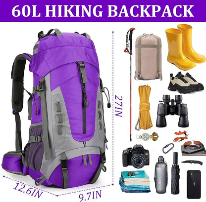 75L Hiking Backpack with Rain Cover Waterproof Camping Backpack Shoes Warehouse - Image 4