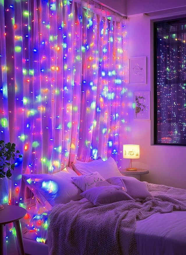 Brightown 300 LED Fairy Curtain Lights, Curtain String Lights, USB Plug in 8 - Image 4