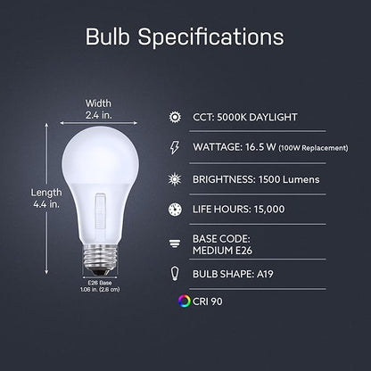Feit Electric LED Dusk to Dawn Light Bulb, A21 100W Equivalent, Non-Dimmable - Image 3