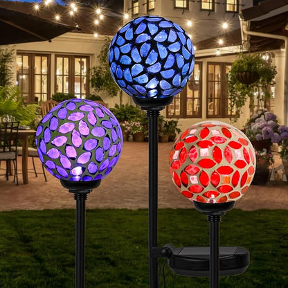 VCUTEKA Solar Garden Decorative Lights Outdoor, Mosaic Solar Light Waterproof - Image 5