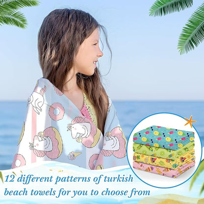 Peryiter 24 Pack Microfiber Oversize Turkish Beach Towel Set 12 Large Absorbent - Image 4
