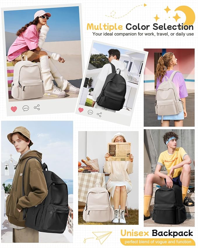 BJLFS Large White Backpack for Women Men, Gym Backpack for Women Foldable - Image 6