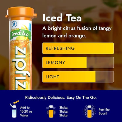 Zipfizz Daily Energy Drink Powder, Lemon Iced Tea, 20 Pack | 3-in-1 Sustained - Image 4