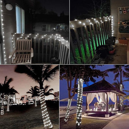 Solar Rope String Lights Outdoor 72Ft 200 Led Waterproof Solar Powered Fairy - Image 6