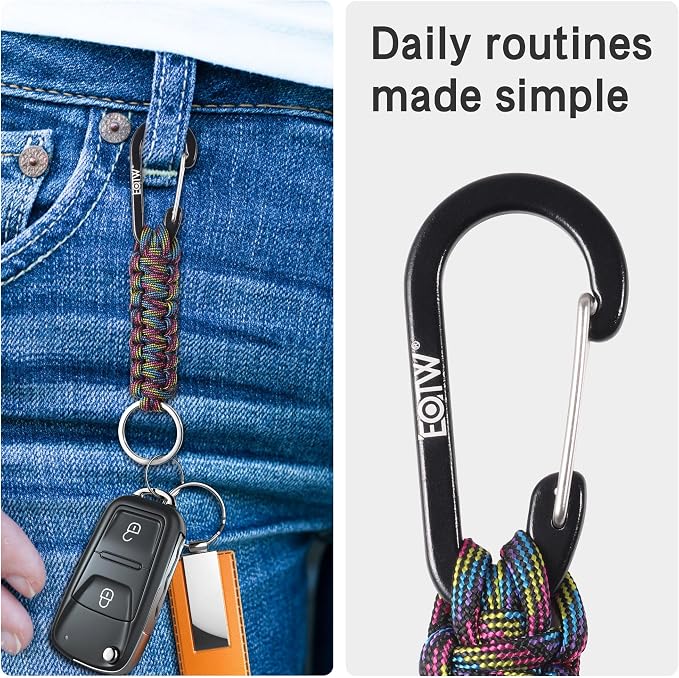 EOTW Paracord Keychain for Men Women Paracord Carabiner Backpack Keychain - Image 4