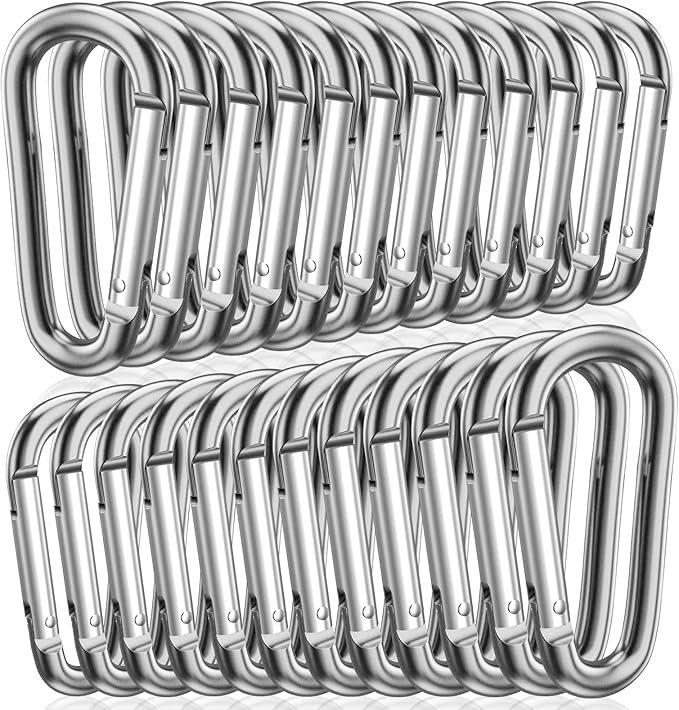 STURME 2" Aluminum D Ring Carabiners Clip D Shape Spring Loaded Gate Small by STURME