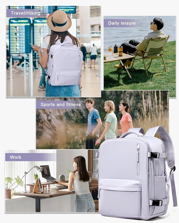 WONHOX Large Travel Backpack Carry on Flight Approved Laptop Work Business - Image 7
