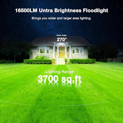 Abovizo 150W 16500LM LED Flood Lights Outdoor Motion Sensor, 6500K Security - Image 3