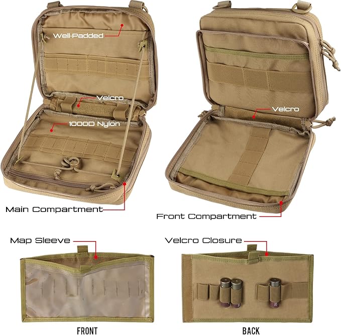 WYNEX Tactical Molle Admin Pouch of Double Layer Design, Admin Pouches Molle - Image 4