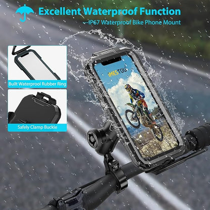 iMESTOU Anti-Theft Waterproof Motorcycle Phone Holder Bike Phone Mount 1" Ball - Image 2