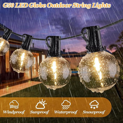 Bosceos 100ft Outdoor G50 LED Globe String Lights Dimmable Waterproof - Image 3