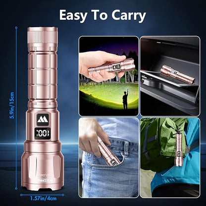 WdtPro LED Rechargeable Flashlight 2 Pack, Super Bright Zoomable 6000 Lumens - Image 6