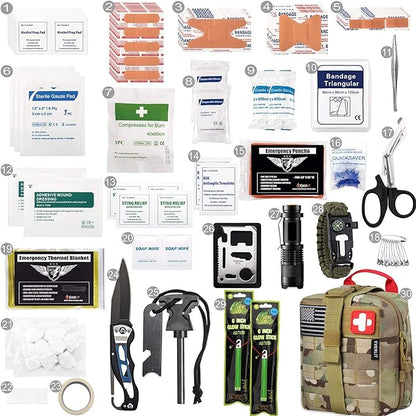 EVERLIT 250 Pieces Survival First Aid Kit IFAK EMT Molle Pouch Survival Kit - Image 3