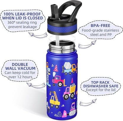 Fanhaw 18 Oz Kids Insulated Water Bottle - Image 2