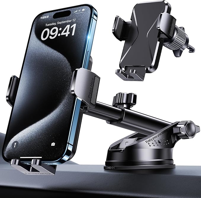 GUWEZ 360° Adjustable Car Phone Holder Universal Hands-Free Mount by YourUltimateDrivingCompanio