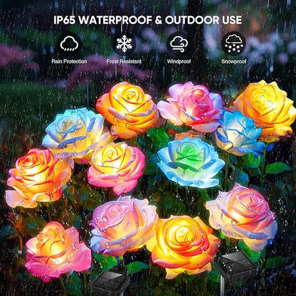 10 Pack Solar Flowers Lights Outdoor Waterproof - Image 3