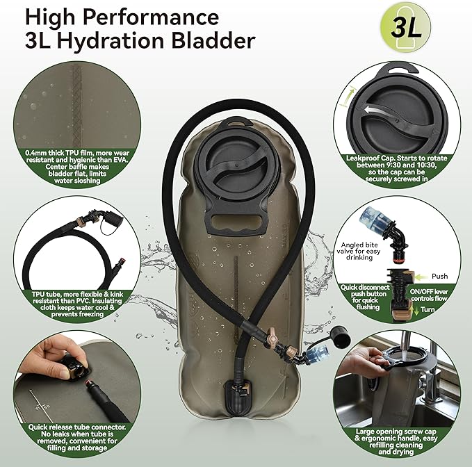 MARCHWAY Tactical Molle Hydration Pack Backpack - Image 6