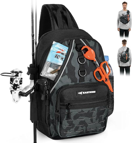 KastKing Karryall Sling Tackle Bag–Fishing Sling Pack, Fishing Backpack by KastKing