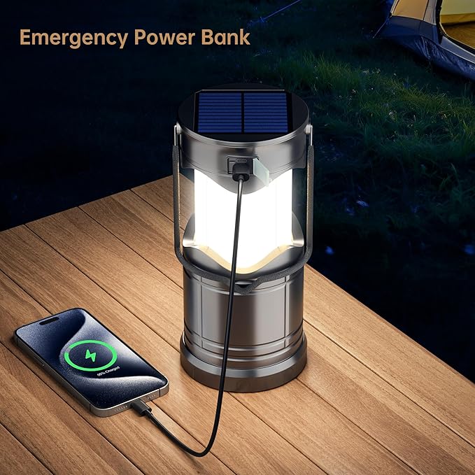 Lichamp 4-Pack Solar Camping Lantern, USB Rechargeable LED Lanterns Battery - Image 4
