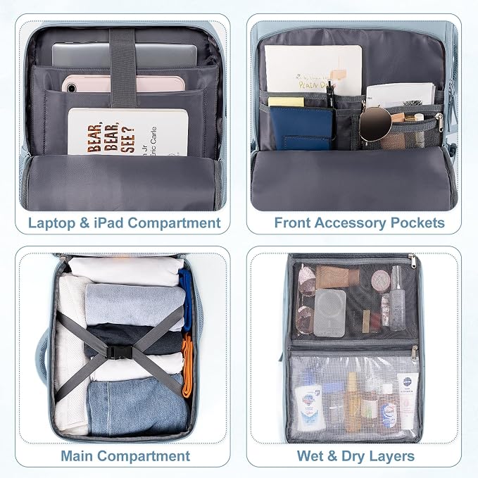 Sinaliy Travel Backpack, Carry on Flight Approved Backpack - Image 7