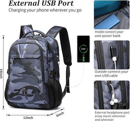 DUSLANG 17 Inch Travel Laptop Backpack Water Resistant Hiking Backpack - Image 2