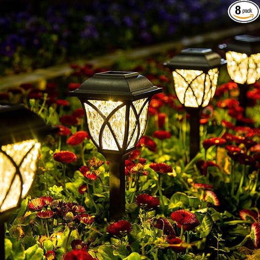 GIGALUMI 8 Pack Solar Lights Outdoor Waterproof, LED Solar Garden Lights by GIGALUMI