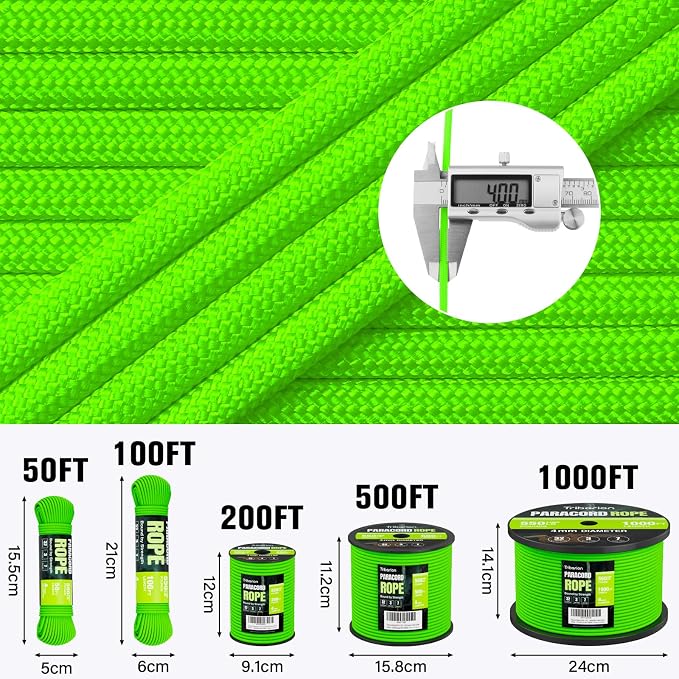 Paracord Rope 550 lb - 50ft 5/32" Parachute Cord 4MM 7-Strand para Cord - Heavy - Image 5