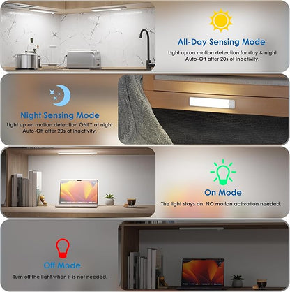 Motion Sensor Under Cabinet Lights, Magnetic Rechargeable Under Counter Closet - Image 5