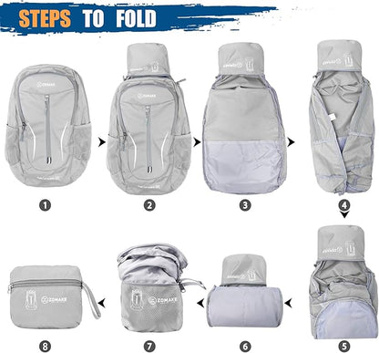 ZOMAKE Ultra Lightweight Packable Backpack 25L, Foldable Hiking Backpacks Water - Image 6