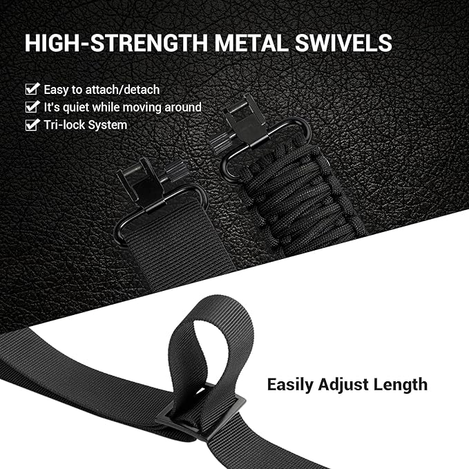Double Braide 550LB Shotgun Sling 2 Point Paracord Rifle Sling, Non-Slip - Image 6