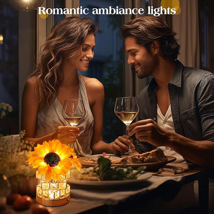 AMWGIMI Sunflowers Flower Lamp, Rechargeable Cordless Touch Table Lamp - Image 5