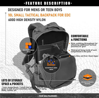 Miramrax 12L Small Backpack Day Pack - Image 3