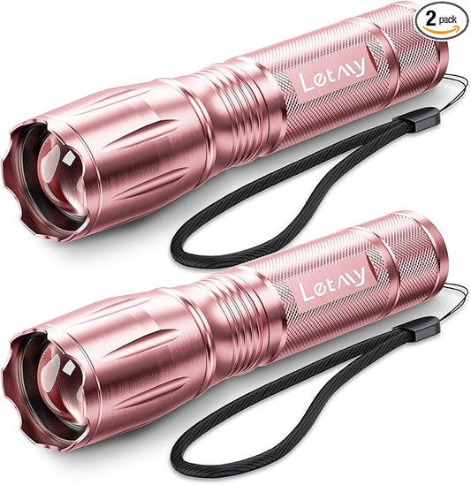 LETMY Tactical Flashlight S2000-2 Pack Bright Military Grade LED Flashlights by Letmy