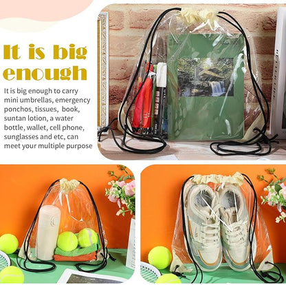 Shappy 30 Pcs Clear Drawstring Backpack, Plastic Waterproof Transparent Stadium - Image 5