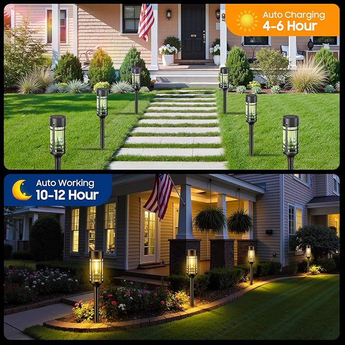 LETMY 12 Pack Solar Pathway Lights Outdoor, Solar Lights Outdoor Waterproof IP65 - Image 3
