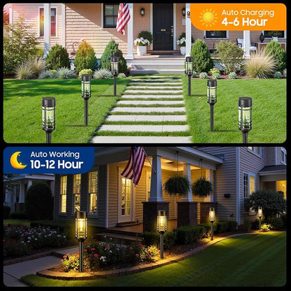 LETMY Solar Pathway Lights Outdoor, 4 Pack Solar Lights Outdoor Waterproof IP65 - Image 2