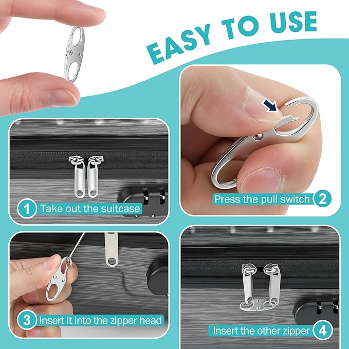 8 Pcs Anti-Theft Small Carabiner Clip, Double Opening Zipper Pull Replacement - Image 4