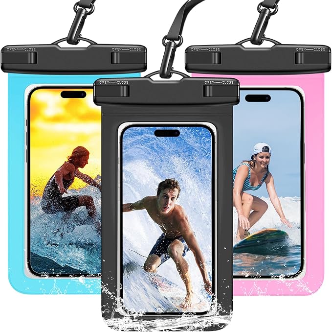 3 Pack Waterproof Phone Pouch IPX8 Universal Waterproof Case Dry Bag Phone by 70+Years+Loved