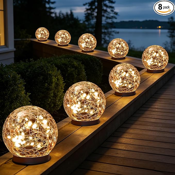 MLKNK Solar Globe Lights Outdoor Waterproof-Solar Balls-Solar Garden Lights-Orbs by MLKNK