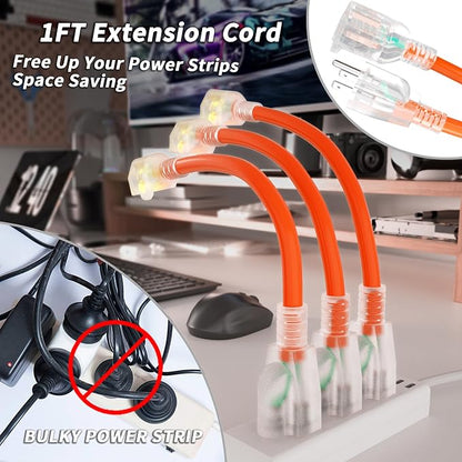PlugSaf 1FT 12/3 Gauge Short Outdoor Extension Cord - Image 2