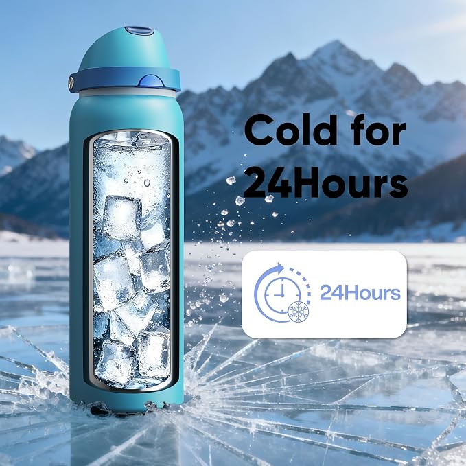 Insulated Water Bottle with Straw - Image 7