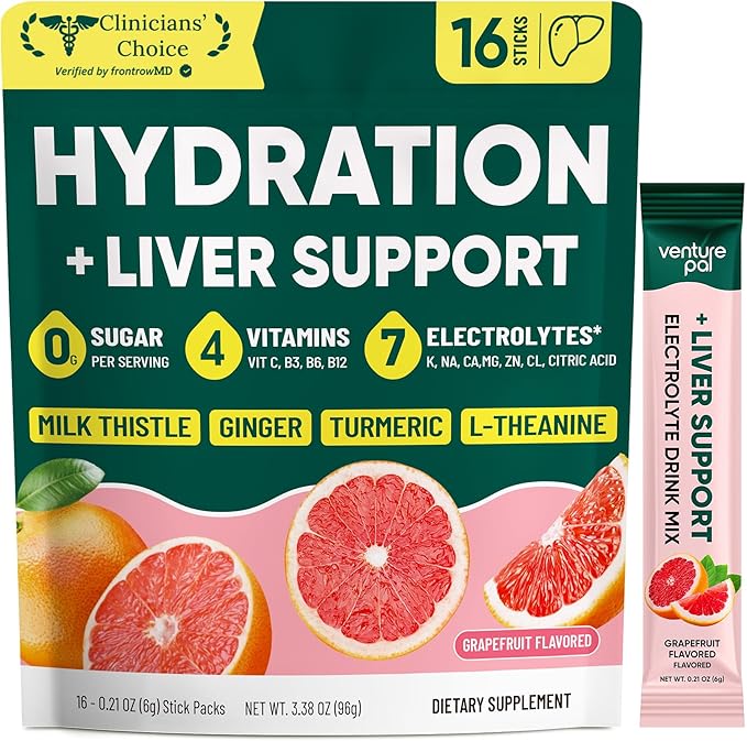 Venture Pal Hydration Packets + Liver Support- Liquid Daily IV Electrolyte by VenturePal