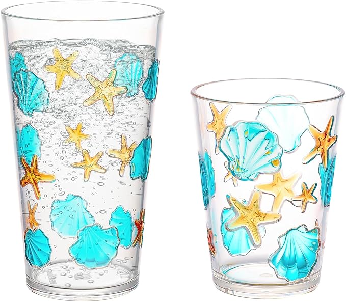 KLIFA- HAWAII series- 15.2 & 20.9 ounce, Sea World Acrylic Drinking Glasses by KLIFAHome