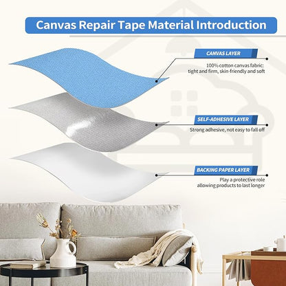 KING MOUNTAIN Canvas Repair Patch 16×60 Inch Self-Adhesive Waterproof Fabric - Image 3