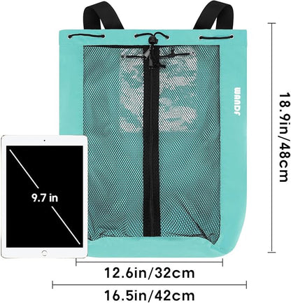 WANDF Swim Bag Mesh Drawstring Backpack Beach Backpack - Image 8