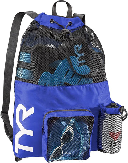 TYR Big Mesh Mummy Backpack for Swim, Gym and Workout Gear, Royal Blue - Image 2