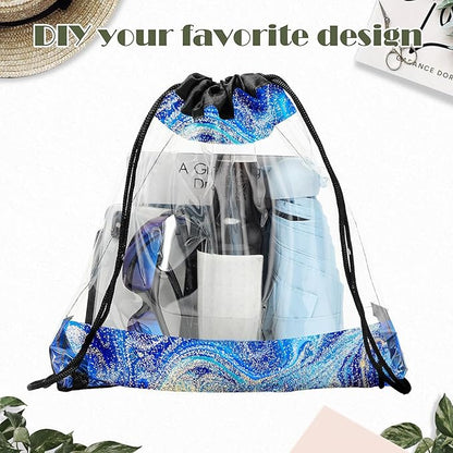 Shappy 30 Pcs Clear Drawstring Backpack, Plastic Waterproof Transparent Stadium - Image 5