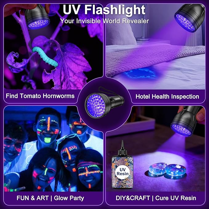 Vansky UV Flashlight Black Light, 51 LED Blacklight Pet Urine Detector - Image 5