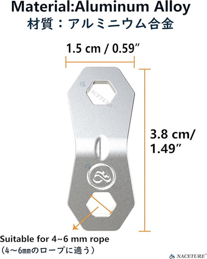 NACETURE Aluminum Alloy Rope Tensioner Tent Guyline Cord Adjuster - Image 2
